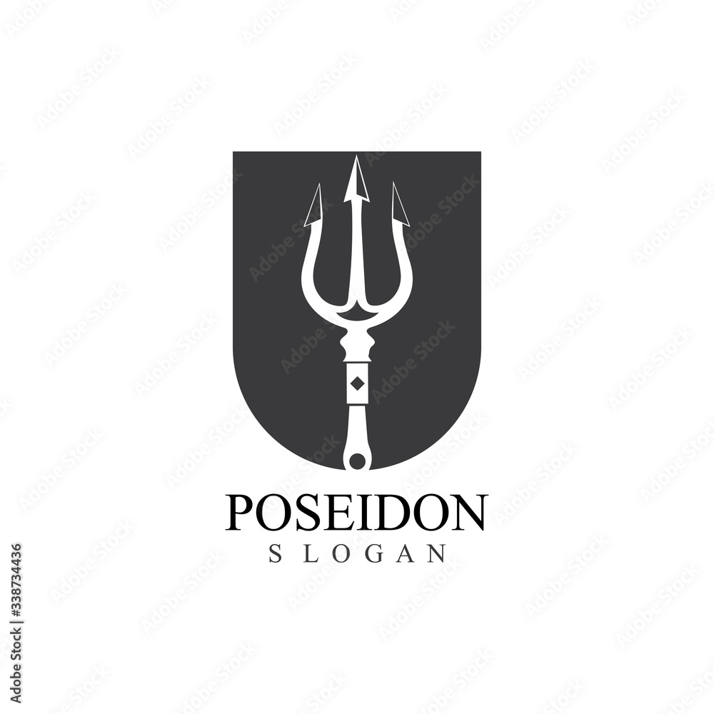 Trident design vector and poseidon icon illustration template Trident design vector and poseidon icon illustration template