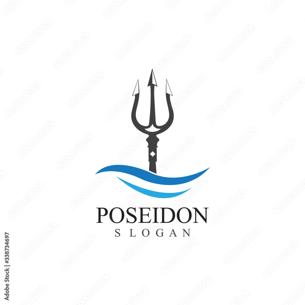 Trident design vector and poseidon icon illustration template Trident design vector and poseidon icon illustration template
