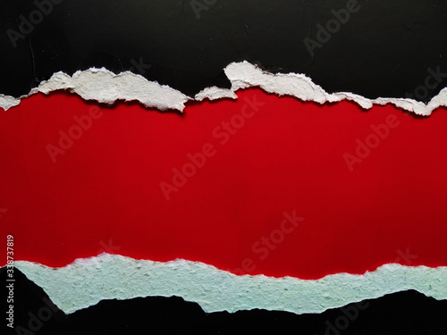 Wallpaper Mural ripped paper on red background Torontodigital.ca