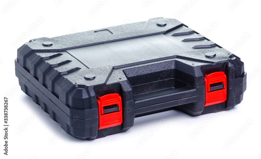 Black tool box on white background isolation Black tool box on white background isolation