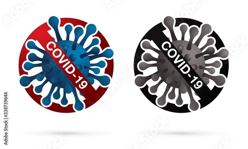 Stop Corona virus 2019 cartoon graphic vector.