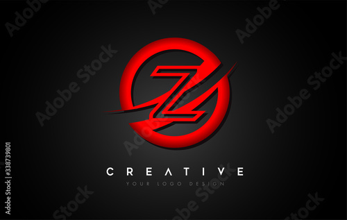 Free Download Letter Z Logo with a Red Circle Swoosh Design. Creative Uppercase Letter Design Vector - GFXLoad