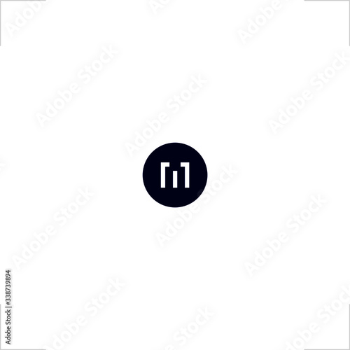  initial M letter logo in circle emblem design