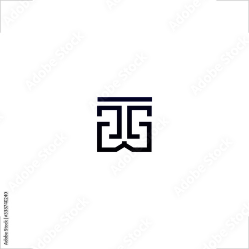 initial T G W letter logo emblem design