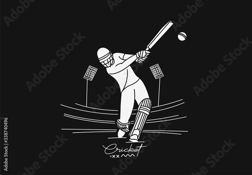 Cricket banner batsman championship background.