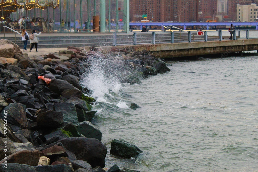 water splash river rocks