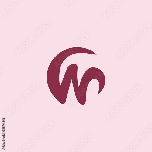 Initial letter wp or pw logo vector design templates