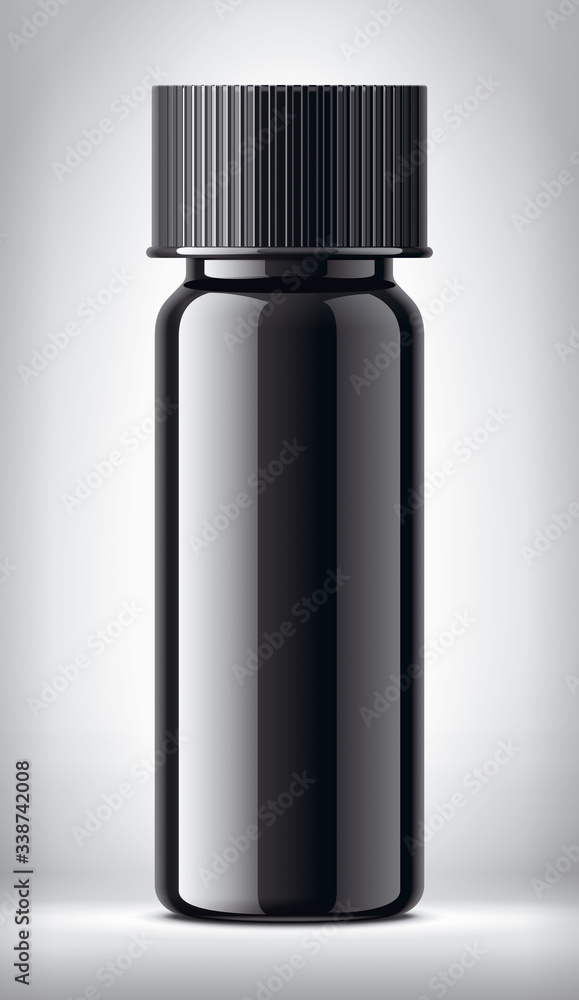 Fototapeta premium Bottle on background. Glossy surface, non-transparent version. 