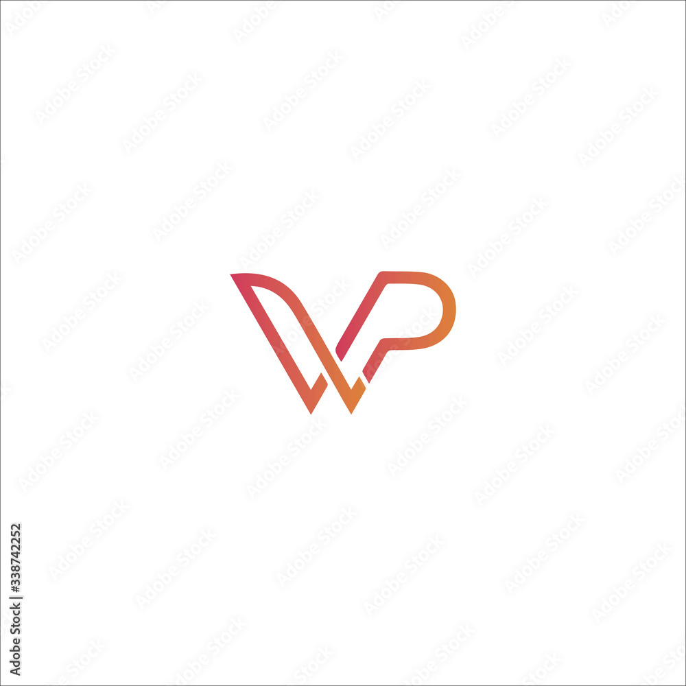 Fototapeta Initial letter wp logo or pw logo vector design templates
