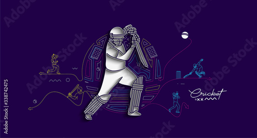 Cricket banner batsman championship background.