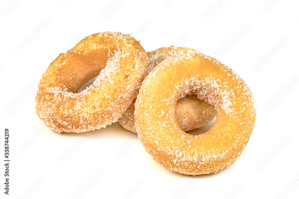 sugar ring donut isolated on white background