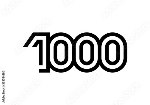 Number 1000 vector icon design
