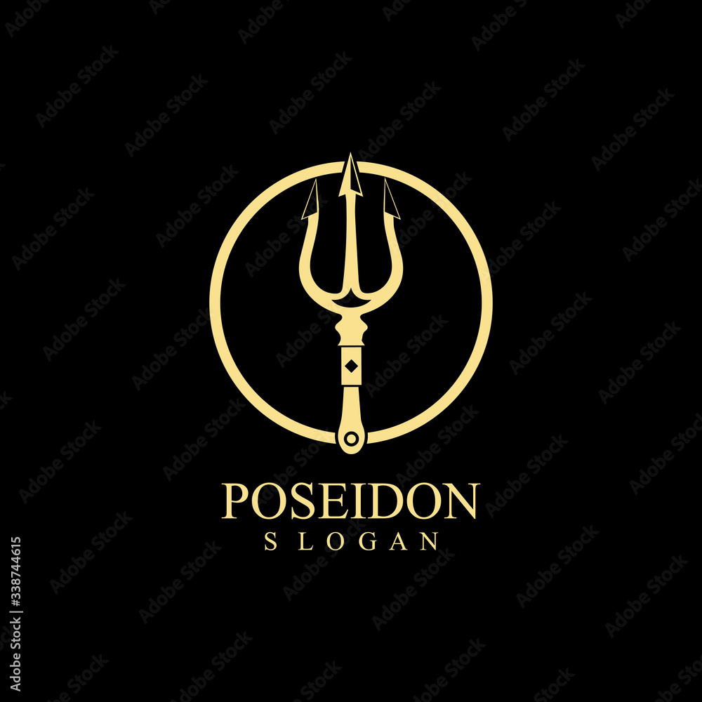 Trident design vector and poseidon icon illustration template Trident design vector and poseidon icon illustration template