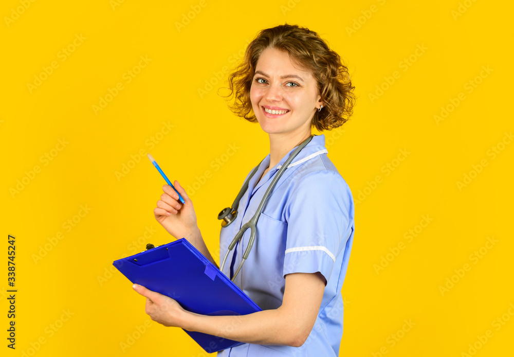 Nurse informing. Medical worker. Medical insurance. Writing protocol. Sign here. Woman doctor prescribing treatment. Private clinic hospital. Local health authority. Direct to right health facility Nurse informing. Medical worker. Medical insurance. Writing protocol. Sign here. Woman doctor prescribing treatment. Private clinic hospital. Local health authority. Direct to right health facility