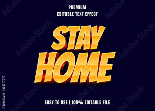 Editable text effect - Stay Home Modern Style