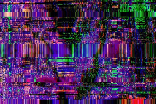 Glitch no signal background pixel noise, digital damaged.