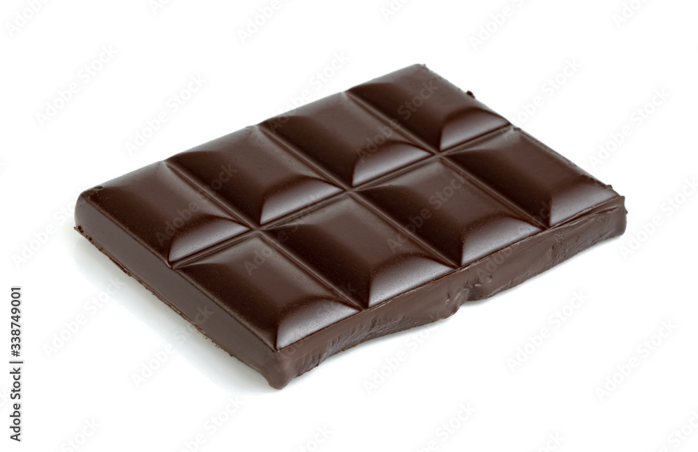 Dark chocolate bar isolated on white background Dark chocolate bar isolated on white background