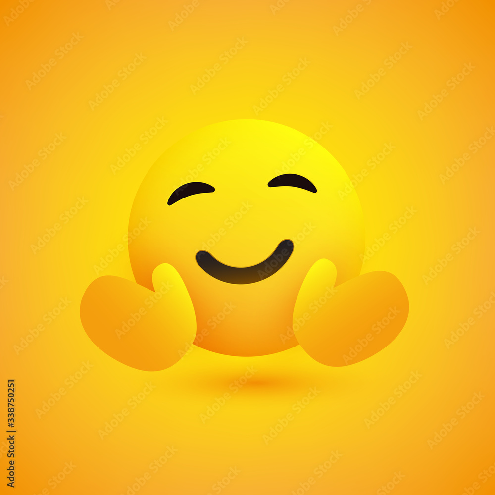 Hugging Face - Emoticon on Yellow Background - Vector Design Hugging Face - Emoticon on Yellow Background - Vector Design