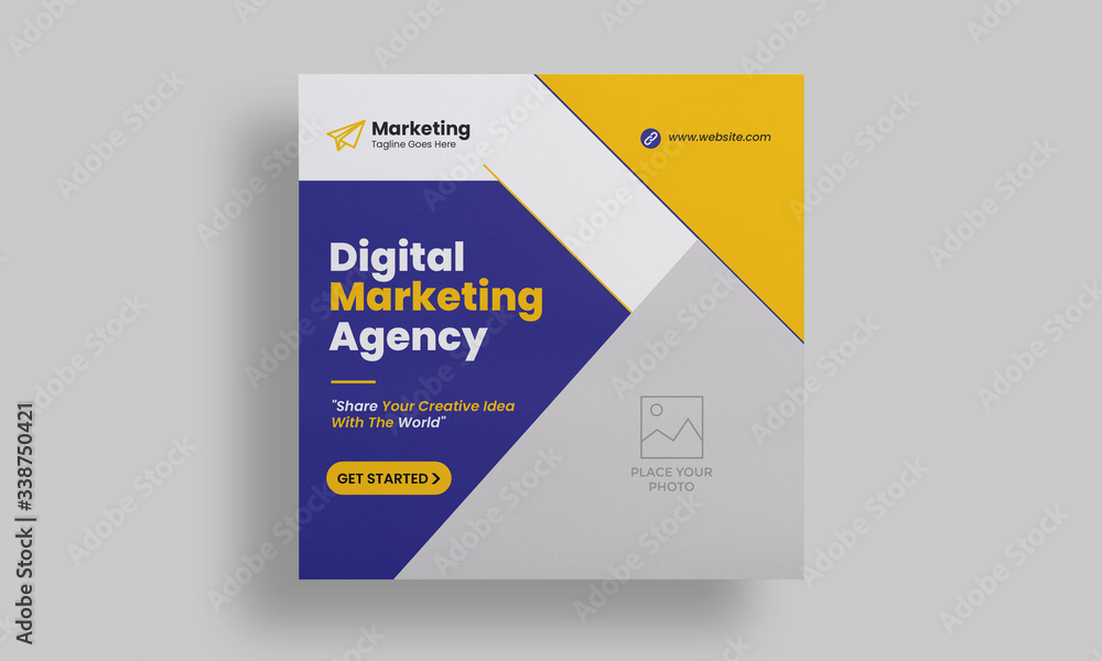 Marketing Social Media Web Banner Template with Square Flyer, poster Marketing Social Media Web Banner Template with Square Flyer, poster