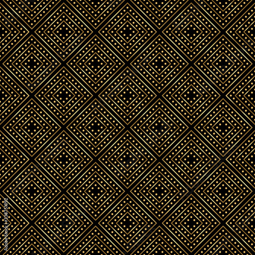 Gold and black pattern. Seamless luxury background