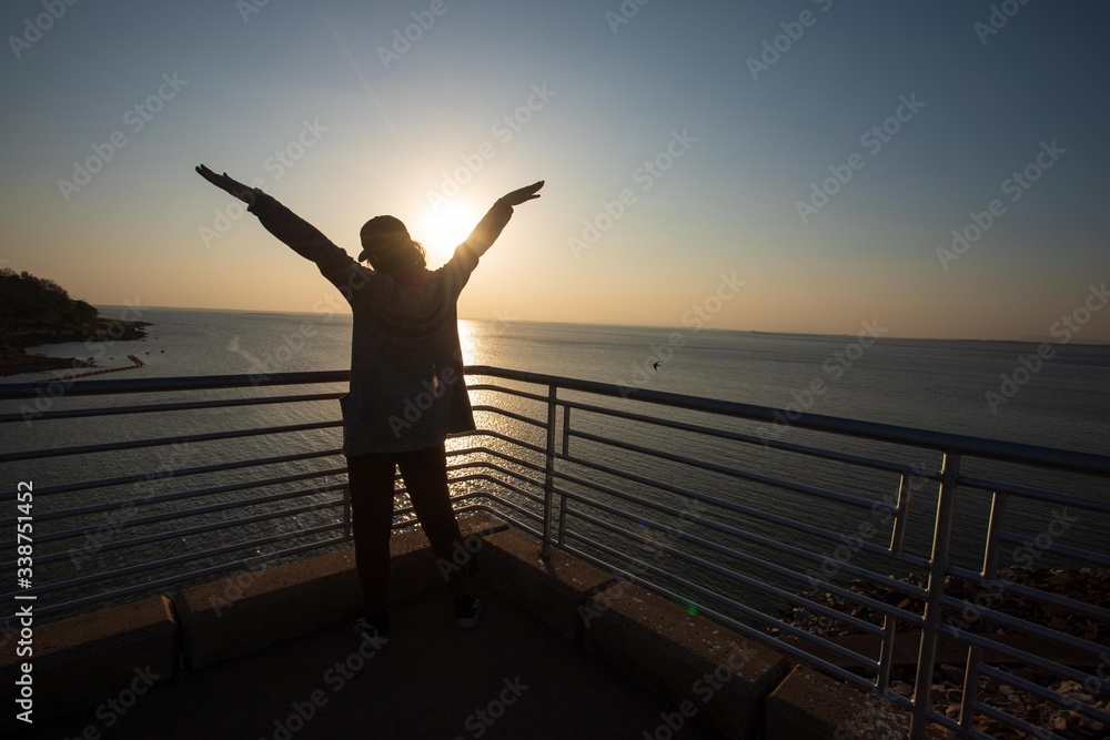 Fototapeta premium Young woman traveling around the thailand
