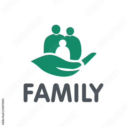 vector logo family, hand, care, unity