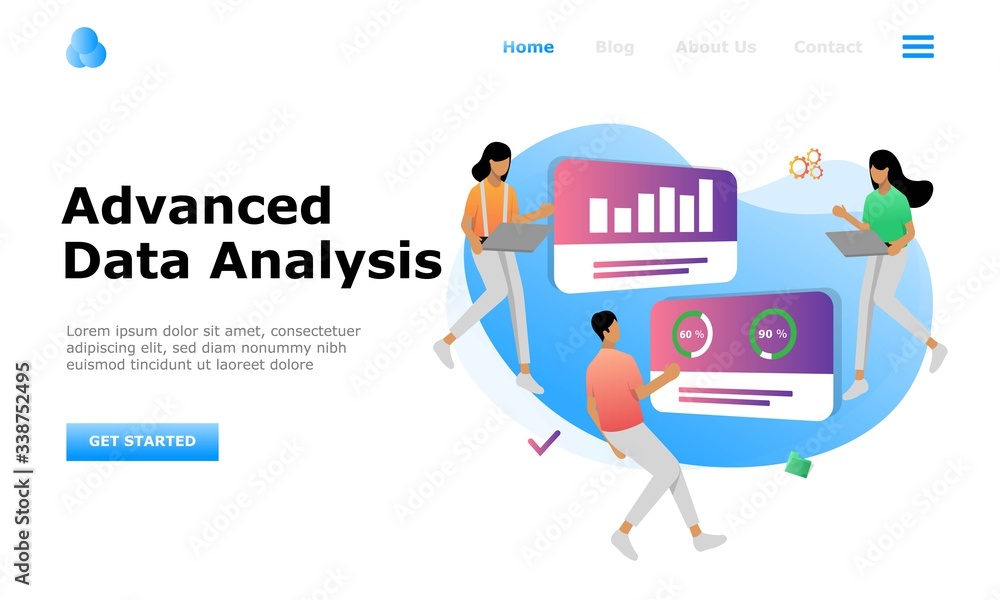 Advanced Data Analysis Vector Illustration Concept, Suitable for web landing page, ui, 
mobile app, editorial design, flyer, banner, and other related occasion
