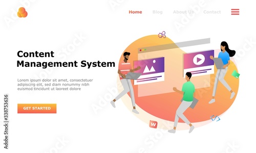 Content Management System Vector Illustration Concept, Suitable for web landing page, ui, mobile app, editorial design, flyer, banner, and other related occasion
