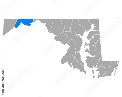 Karte von Allegany in Maryland photo