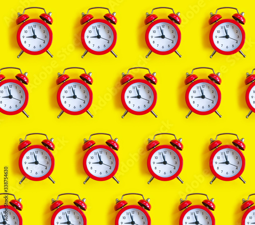 alarm clock on a colored background