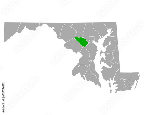 Karte von Howard in Maryland
