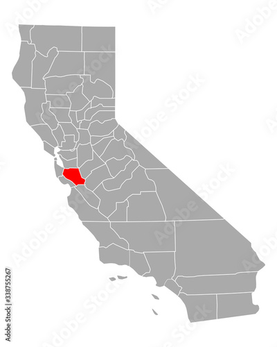 Karte von Santa Clara in Kalifornien
