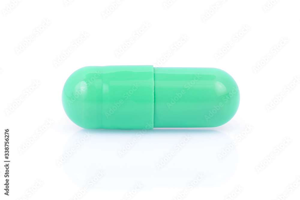 Capsule pill on white background