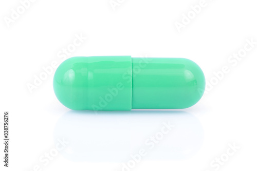 Capsule pill on white background