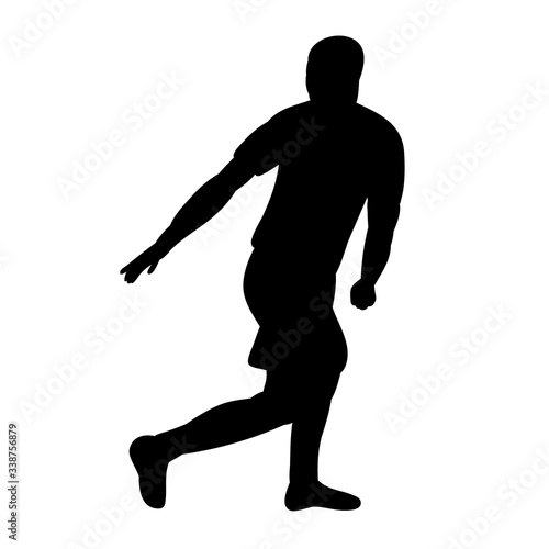 vector, white background, black silhouette of a man running