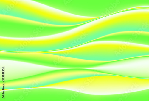 Abstract background of waves of holographic and neon colors