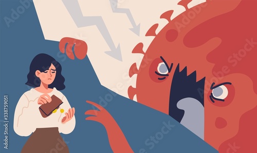 Coronavirus impact on global economy and stock markets, financial crisis concept