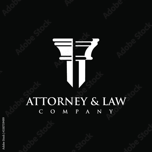 attorney & law logo design inspiration, Design element for logo, poster, card, banner, emblem, t shirt. Vector illustration