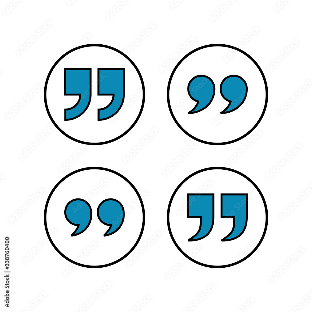 Quote icons set. Quote sign icon. Quotation mark symbol. Quote icons set. Quote sign icon. Quotation mark symbol.