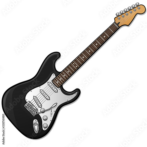Vector electric guitar isolated design