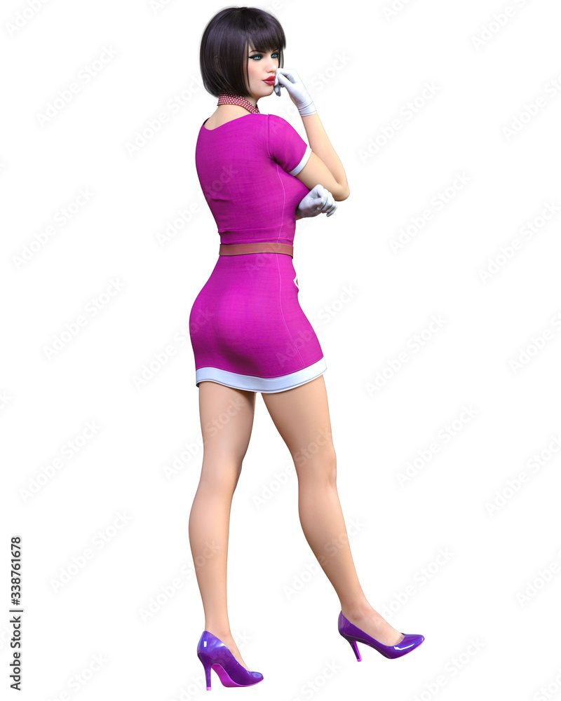 Fototapeta premium High beautiful girl Stewardess.