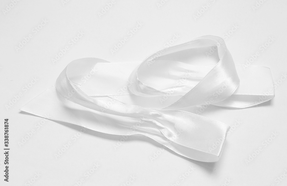 White ribbon isolated on white background White ribbon isolated on white background