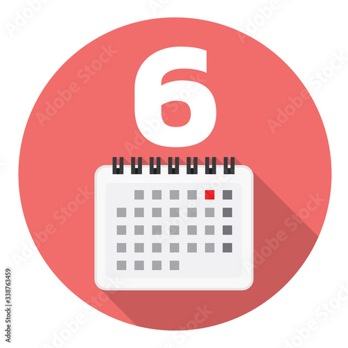 Calendar Page Sixth Day Flat Icon