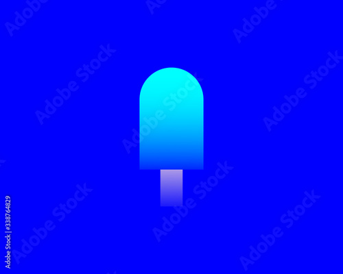 Colorful gradient ice cream logo design template. Creative popsicle emblem vector logotype illustration.