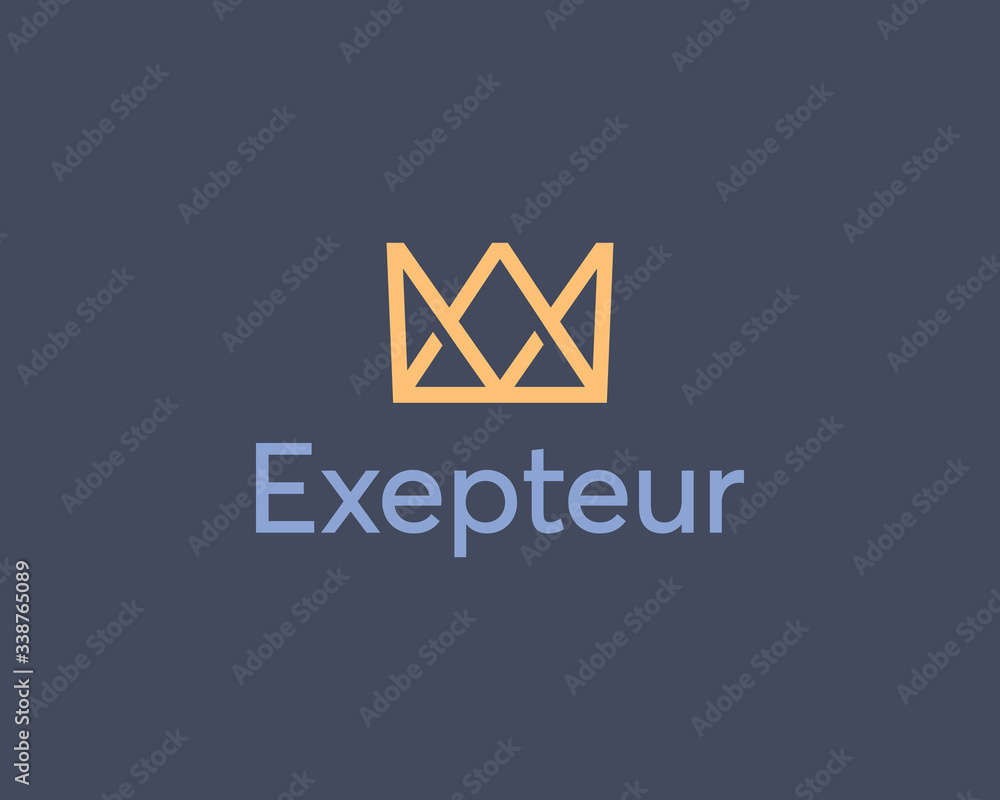 Abstract crown vector logo design template. Premium house hotel spa logotype. Royal king linear emblem. Abstract crown vector logo design template. Premium house hotel spa logotype. Royal king linear emblem.