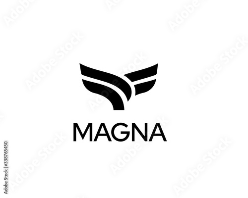 Abstract bird logo design. Eagle falcon hawk emblem sign symbol mark logotype. Abstract cow steak premium logo design. Creative bull horns line vector icon symbol