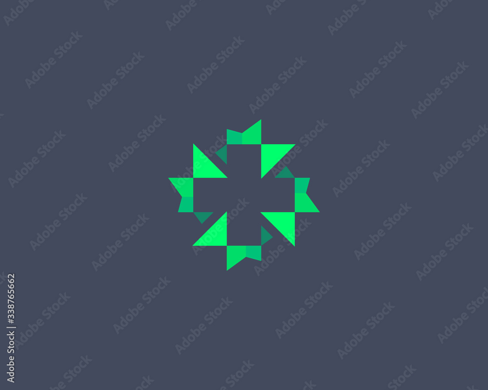 Obraz premium Abstract plus cross logo icon design modern minimal style illustration. Dark space vector sign symbol mark logotype.