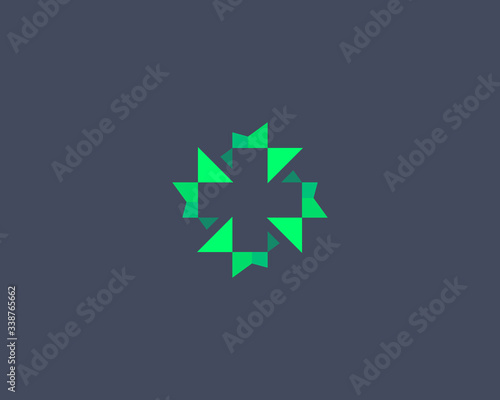 Abstract plus cross logo icon design modern minimal style illustration. Dark space vector sign symbol mark logotype.