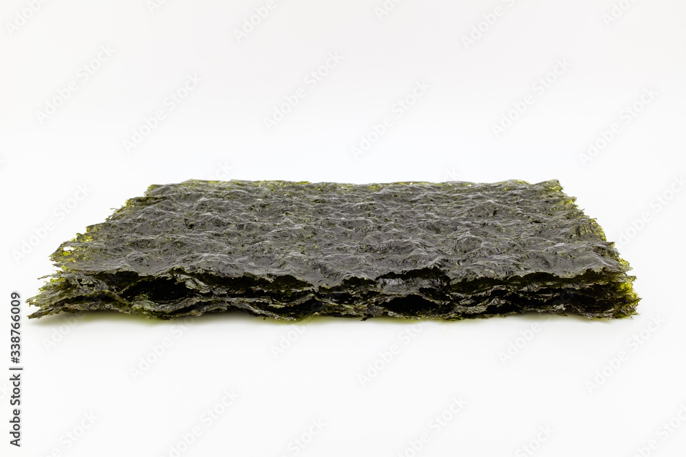 Blue seaweed in square shape on white background Blue seaweed in square shape on white background