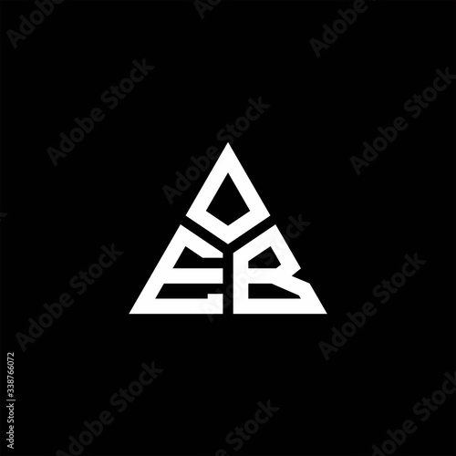 EB monogram logo with 3 pieces shape isolated on triangle
